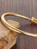 Glossy Simple Pull Copper Plating 18k Gold Bracelet