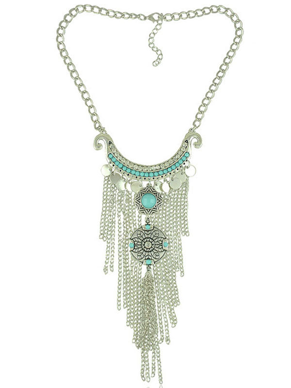 Bohemian Chain Fringed Clavicle Necklace Female