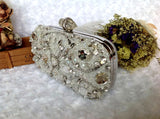 High-end Luxury Heavy Hand-stitched Flash Crystal Hard Shell Clutch Bag Evening Bag Bridal Bag