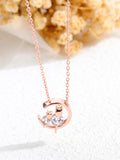 Fashion Temperament Copper Plated Gold Jewelry Women's Rose Gold Zircon Clavicle Necklace