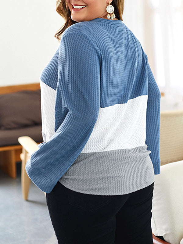 Plus Size Women's Slim Loose Sweater Long Sleeve Sweater