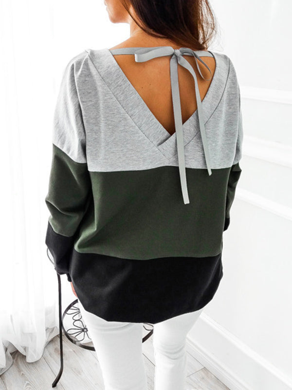 Casual Stitching Sweater Top