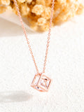 Geometric Copper Plated Jewelry Rose Gold Square Necklace