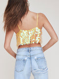 Short Cropped Navel Sequined Camisole