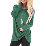 Fall Clothes for Women Long Sleeve T-shirt Casual Solid Color Top