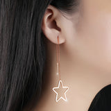 Long Five-triangle Earrings Fringed Temperament