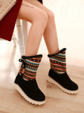 Autumn and Winter Boots, Plush Snow Boots, Sweet Casual Ethnic Style, Wool, Fringed Boots, Women's Boots