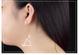 Simple Temperament Long Earrings Retro Inverted Triangle Design Earrings