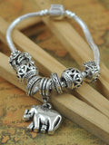 Handmade Beaded Elephant Pendant Bracelet
