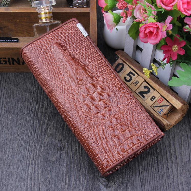 Leather Women's Wallet Crocodile Women's Long Wallet