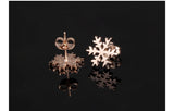 Titanium Steel Women's Earrings Rose Gold Plated Frosted Snowflake Earrings