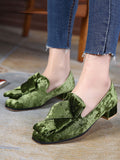 Spring and Summer Casual Women's Shoes Fashion Square Head Beef Tendon Bottom Women's Suede Shoes