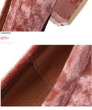 Spring and Summer Single Shoes Women's Suede Square Head Retro Women's Shoes with College Wind Single Shoes