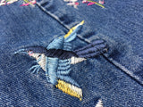 Embroidered High Waist Slim Straight Jeans