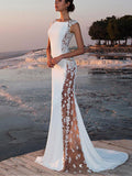 Sexy Perspective Dress Party Wedding Evening Dress Mopping Fishtail Party Evening Dress