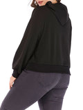 Plus Size Hooded Long-sleeved Casual Sweater Cardigan