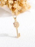Fashion Copper Plated Jewelry Micro Zircon Key Lady Necklace
