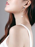 Love Earrings Temperament Long Personality Circle Earrings Delicate Pearl Ear Jewelry