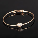 Copper Plated Gold Love Diamond Push-pull Open Bracelet Micro-inlaid Jewelry