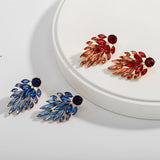 Artificial Diamond Leaf Earrings Simple Luxury Earrings