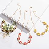 Bohemian Alloy Dripping Color Shell Necklace