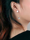 Small Round Earrings Long Tassel Earrings Female Rose Gold Diamond Earrings
