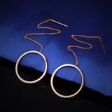 Long Tassel Earrings Geometric Earrings Simple Titanium Steel Earrings