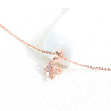 Copper Plated 18K Gold Butterfly Necklace Women's Zircon Clavicle Chain Pendant