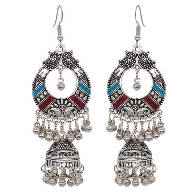 Color Bohemian Vintage Earrings Bells Tassels Earrings