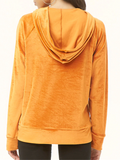 Solid Color Straight Long Sleeve Loose Hooded Velvet Sweater