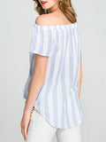 One-neck Striped Short-sleeved Top