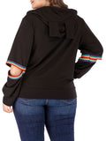 Zipper Shirt Arm Hole Long Sleeve Hooded Sweater Coat Plus Size