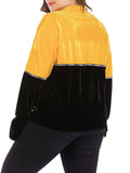 Plus Size Women's Sweater Contrast Color Sweater