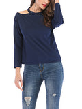 Off-the-shoulder Sexy Halter Long-sleeved T-shirt