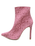 Autumn and Winter Women's Boots Snake-print Boots Low-cut Pointed Stiletto Boots
