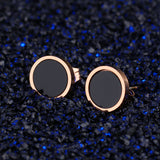 Fashion Hipster Round Cake Rose Gold Earrings