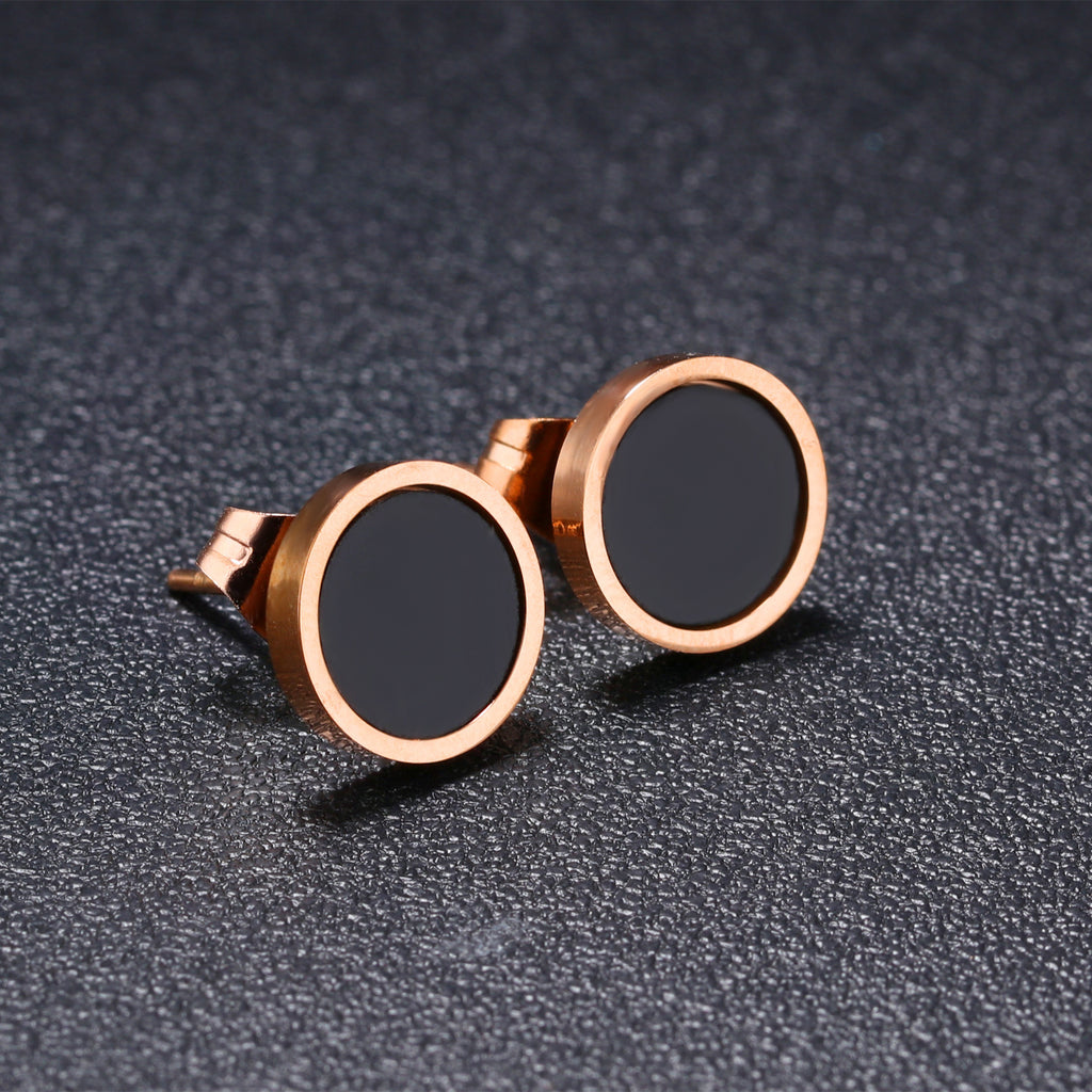 Fashion Hipster Round Cake Rose Gold Earrings
