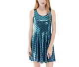Explosion Models Fish Scales Shiny Pleated Large Poncho