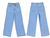 Eight-point High Waist Double-sided Split Wide-leg Jeans