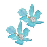Fashion Jewelry Simple Personality New Earrings Acrylic Flower Earrings Zircon Ladies Petal Earrings
