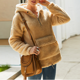 Women's Cardigan Sweater With Hooded Pockets