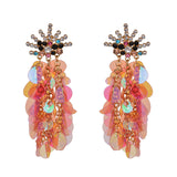 Big Name High-end Diamond Stud Earrings Fashion Luxury Sequin Tassel Earrings Female