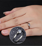 Stainless Steel Women's Ring Ring with Diamonds