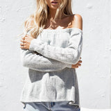 Sexy One-Shoulder Strapless Long-Sleeve Sweater