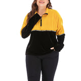 Plus Size Women's Sweater Contrast Color Sweater