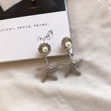 Starfish Shell Pearl Earrings Retro Earrings Trend Earrings