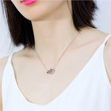 Double Heart Necklace Female Elegant Fashion Rose Gold Heart Pendant Copper Gold Plated Clavicle Chain
