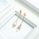 Titanium Steel Earrings Zircon Diamond Full Diamond Earrings Wild Tassel Earrings