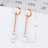 Small Round Earrings Long Tassel Earrings Female Rose Gold Diamond Earrings