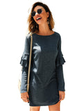 Original Design Women's New Sweater Knit Dress Autumn and Winter Long-sleeved Round Neck Clothes